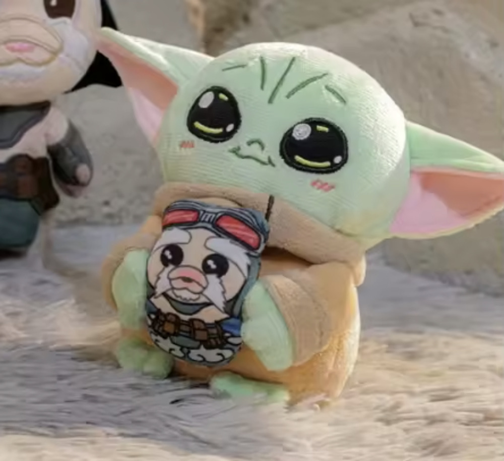 Disney x Cosbi x Star Wars Mandalorian & Grogu w/Minch Plush Keychain/Charm, New